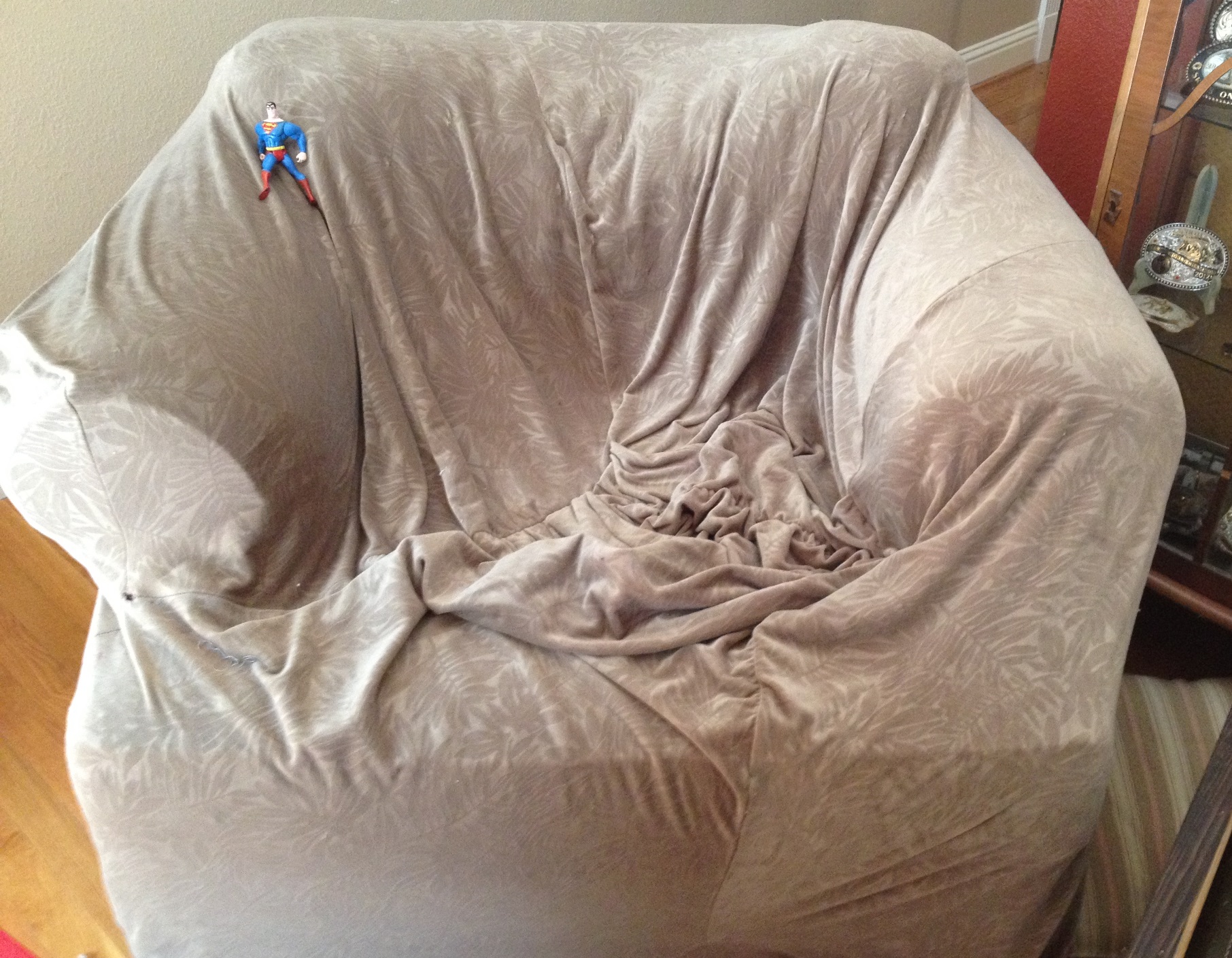 slipcovered chair